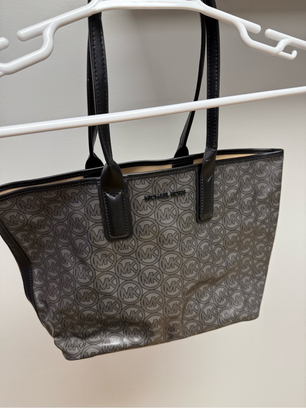Michael Kors Black and Gray MK Signature Tote